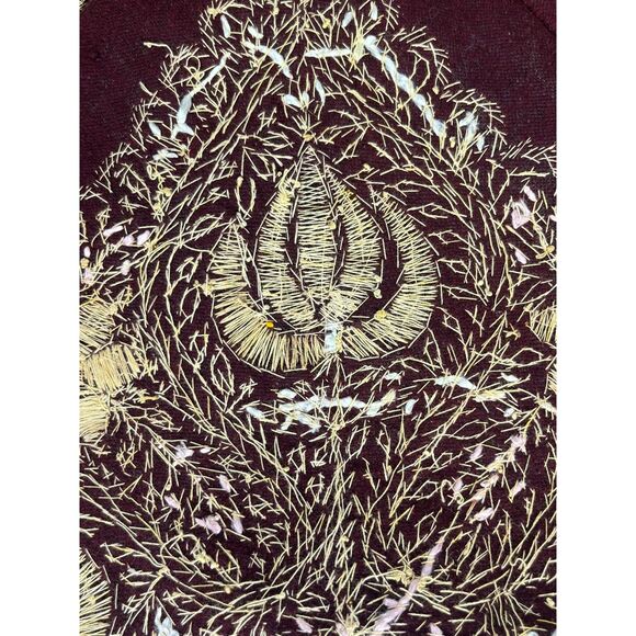 18th Century Embroidered Zardozi Gold Thread Tapestry India Wall Hanging - Picture 8 of 8